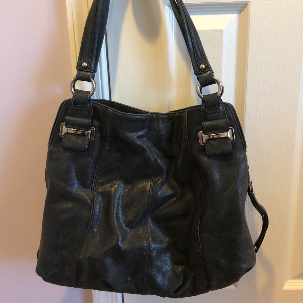 B. Makowsky Black Leather Bag
